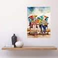 thumbnail image 2 of Happy Elderly Couple On Summer Beach Chairs Modern Watercolour Painting Large Wall Art Poster Print Thick Paper 18X24 Inch, 2 of 5