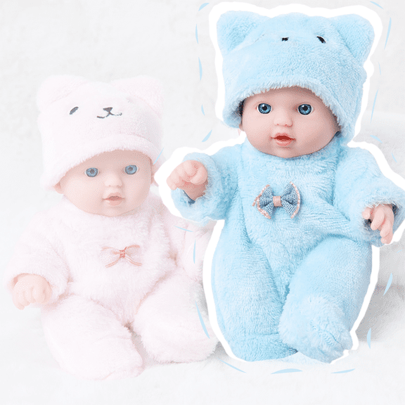 10 Inch Soft Vinyl Baby Doll, Hugs Doll with Removable Onesie Outfit, Kids Pretend Play Dress Up Toy, Lifelike Infant Figure, Birthday Holiday Gift for Boys and Girls, Suitable for Kids Ages 3 and Up
