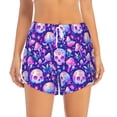 thumbnail image 4 of Lsque colorful mushroom Skull rainbow Printed Women's Running Shorts with Liner Pockets,Elastic Quick Dry Workout Athletic Gym Yoga Shorts,Womens High Waist Shorts-XX-Large, 4 of 9