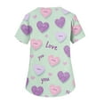 thumbnail image 5 of Valentine Day Nursing Scrubs Womens V Neck Medical Love Heart Print Quick Dry Uniforms Short Sleeve Plus Size Scrubs with Pockets Vermilion L, 5 of 5