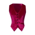 thumbnail image 4 of HXWCHs Women's Fashionable Sleeveless Solid Button Vest Casual top for Everyday Wear S Red, 4 of 5