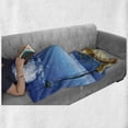 thumbnail image 6 of Italian Soft Flannel Fleece Blanket, Camogli Building Sea Lamp and Balcony Tourist Spot in Ligury Italy Print, Cozy Plush for Indoor and Outdoor Use, 50" x 60", Blue White and Yellow, by Ambesonne, 6 of 6