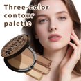 thumbnail image 4 of 3-Color Contouring Palette for Sculpted Face Makeup with Highlighter Wet or Dry Use All Skin Tones, 4 of 8