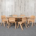 thumbnail image 2 of Flash Furniture 23.625"W x 47.25"L Rectangular Natural Plastic Height Adjustable Activity Table Set with 6 Chairs, 2 of 2