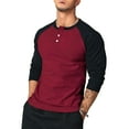 thumbnail image 6 of 2025 Henley Shirts for Men Raglan 3/4 Sleeve Jersey Baseball T-Shirts Fall Casual Cotton Sport Athletic Tee Tops, 6 of 7