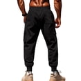 thumbnail image 3 of Men's Fleece Sweatpants with Pockets Casual Winter Joggers Drawstring Elastic Waistband Cargo Sweatpants, 3 of 4