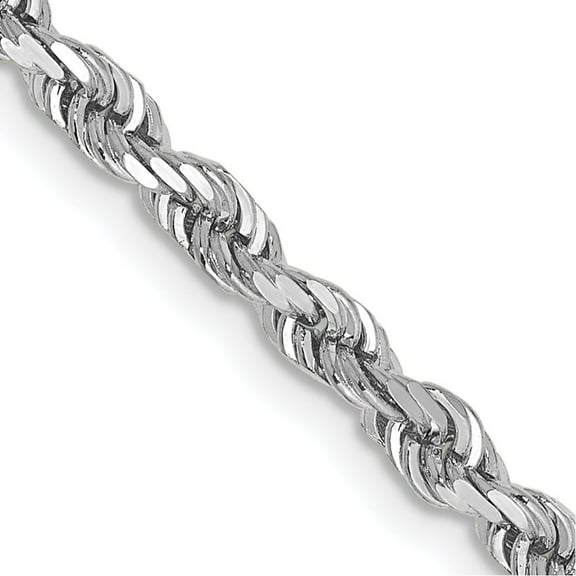 Auriga Fine Jewelry 10K White Gold 3.35 mm Diamond-cut Quadruple Rope Chain Necklace for Women 18"