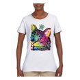 thumbnail image 2 of Wild Bobby Dean Russo Cat Wearing a Crown Thinking Cat Crowned Cat Lover Women Graphic Tee, White, X-Large, 2 of 5