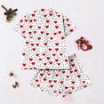 thumbnail image 5 of Goodtrade8 Womens Shorts & Tops PJS Button up 2 Pieces Homewear Short Sleeve Casual Heart Print Summer Loungewear Homewear Pockets Pajamas Set for Women PJS, 5 of 5