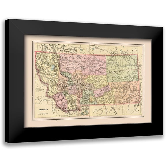 Cram 14x11 Black Modern Framed Museum Art Print Titled - Montana - Cram 1892