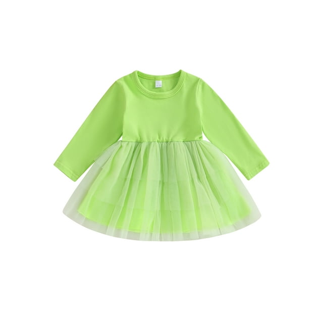 xiaxaixu Bambin Fille Halloween Sorcière Robe, Patchwork de Tulle Couleur Unie à Manches Longues Autour du Cou une Ligne Robe