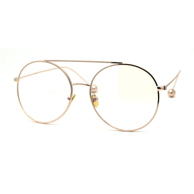Lunettes de Mode Rétro pour Femmes à Monture Ronde en Métal Or Rose