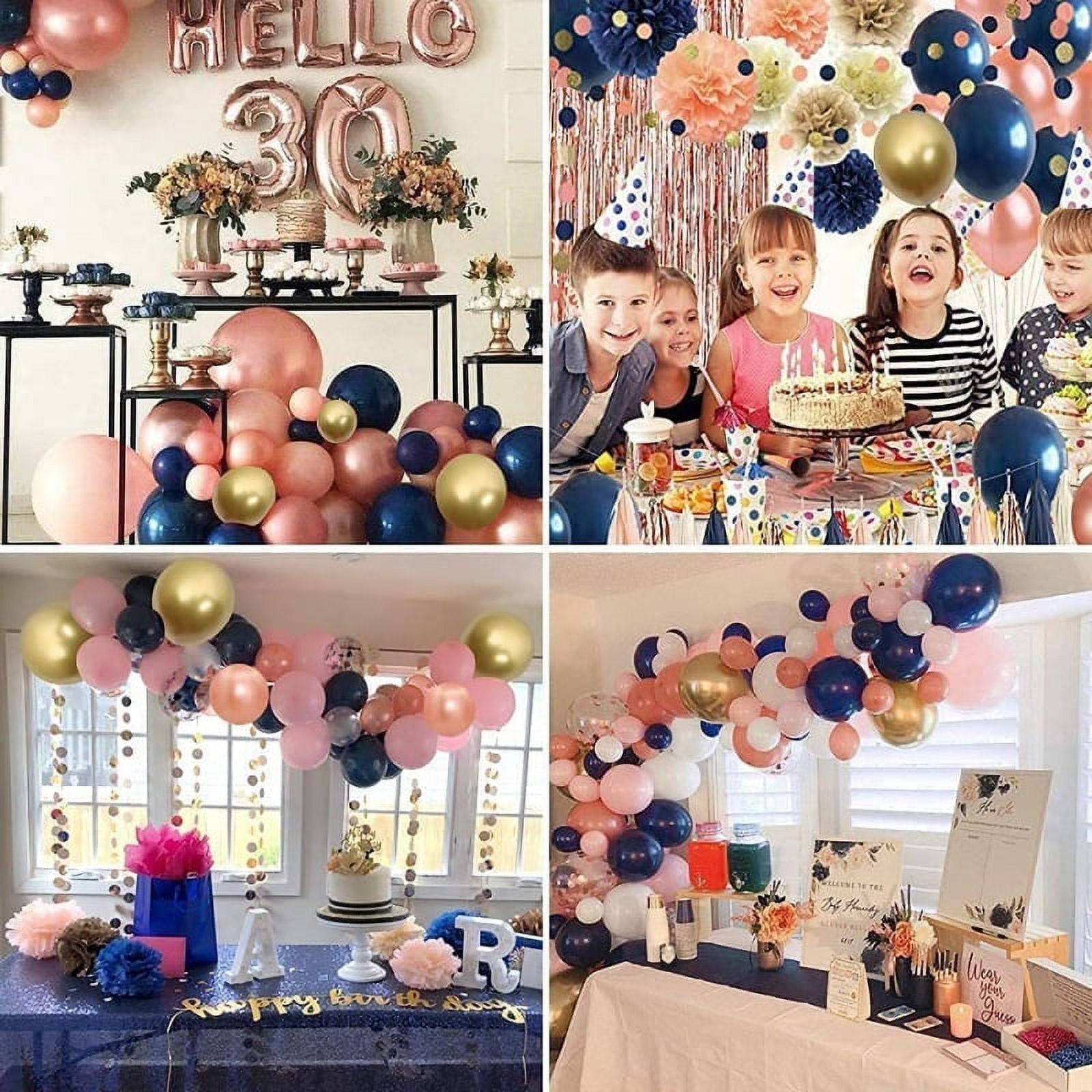 GEEKEO Boy or Girl Gender Reveal Party Supplies, Rose Gold Navy Blue Pink  Balloon Arch with Confetti Balloons for Birthday Party Baby Shower  Pregnancy Announcement Newborn Party 