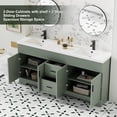 thumbnail image 2 of Eclife 72" Freestanding Double Sink Bathroom Vanity Set with Resin Top, Hand-Painted, EPA Certificate, 2 of 8