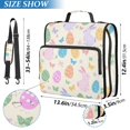 thumbnail image 3 of Haosy 3 Ring Zipper Binder with Shoulder Strap Waterproof Trapper Keeper 2 Inch D-Ring 500 Sheets Capacity, Easter Bunnies Colorful Eggs, 3 of 8
