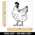 thumbnail image 2 of Curious Hen Chicken Self-Inking Rubber Stamp Ink Stamper - Pink Ink - Small 1 Inch, 2 of 7