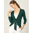 thumbnail image 3 of AllegK Cardigan Dobladillo Rizado RebeDe Punto Frente De CorbaPaMujeres Verde M, 3 of 6