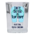 thumbnail image 1 of R and R Imports Bluffton South Carolina Souvenir 2 Ounce Square Shot Glass Flip Flop Design 4-Pack, 1 of 2