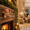 thumbnail image 5 of Cadancy Christmas Tree Ornaments Plush Bear Figurine with Winter Hat Scarf Holding Gingerbread Star Pendant for Holiday Winter Home Festive Party Supplies Decoration Gift, 5 of 7