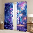 thumbnail image 2 of Erosebridal 3D Cartoon Unicorn Black Out Curtains For Kids,Cute Magic Animal Curtains Pack of 2 (42x63 Each), 2 of 7