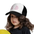 thumbnail image 3 of PAYOHTO Kids Pink Rainbow & Semicircle Baseball Hat Back Adjustable Mesh Breathable Hats Black Trucker Cap Outdoor Fishing Sun Caps for Boys or Girls ages 4-10, 3 of 9