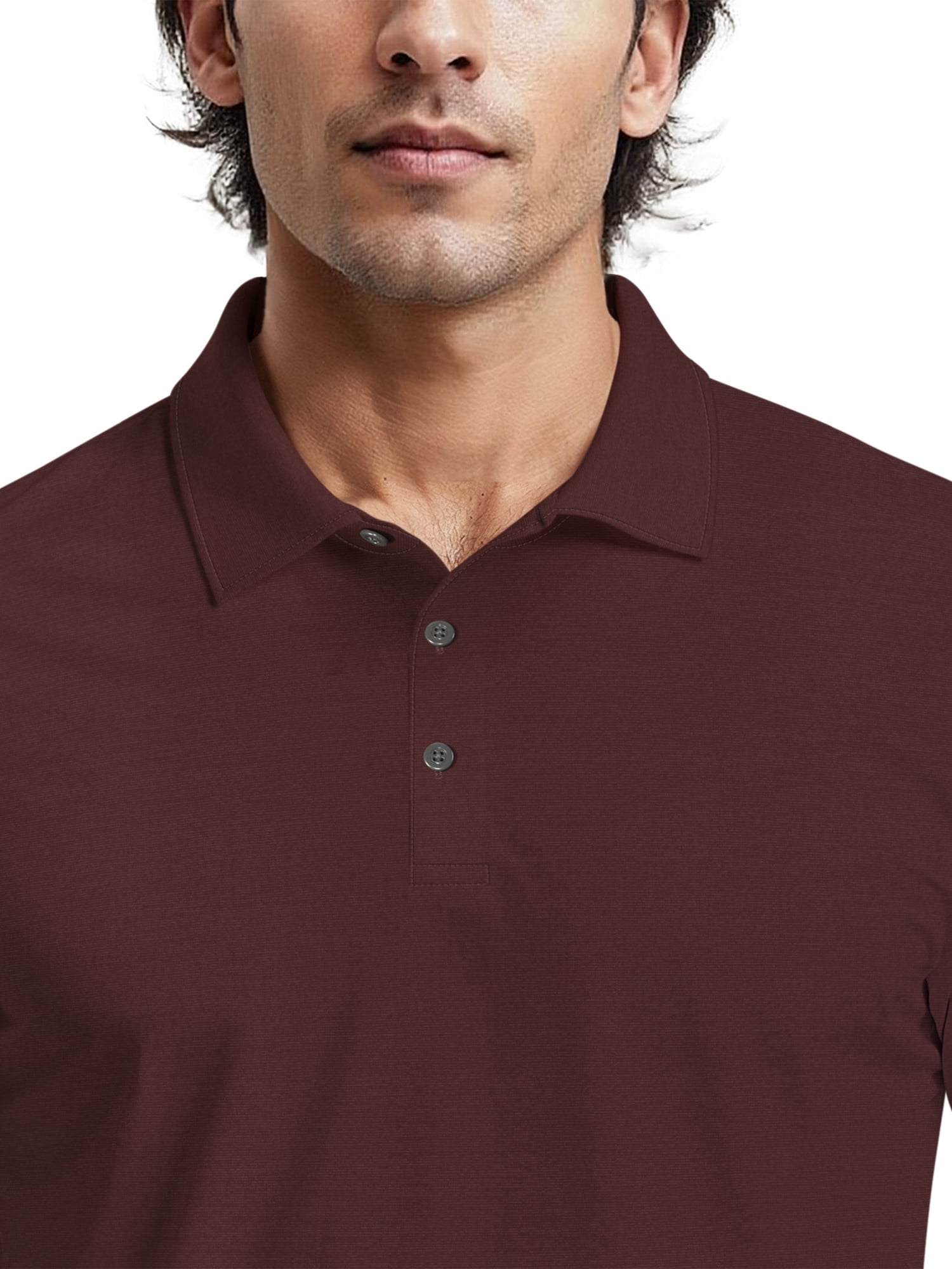 Ben Hogan Men's & Big Men's Performance Long Sleeve Heather Stripe Polo – Moisture Wicking, Easy Care, S-5XL