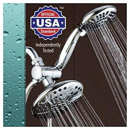 AquaDance 6 Premium High Pressure 3-way Rainfall Shower Combo Combines the Best of Both Worlds - Enjoy Luxurious Rain Showerhead and 6-setting Hand Held Shower Separately or