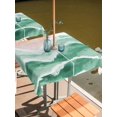 thumbnail image 6 of Sage Green Waves Coastal Outdoor Tablecloth with Umbrella Hole, Green Ombre Summer Beach Oceans Spillproof Waterproof Outdoor Table Cover, Patio Tablecloths for Party/Garden/Picnic, Square 54"x54", 6 of 9