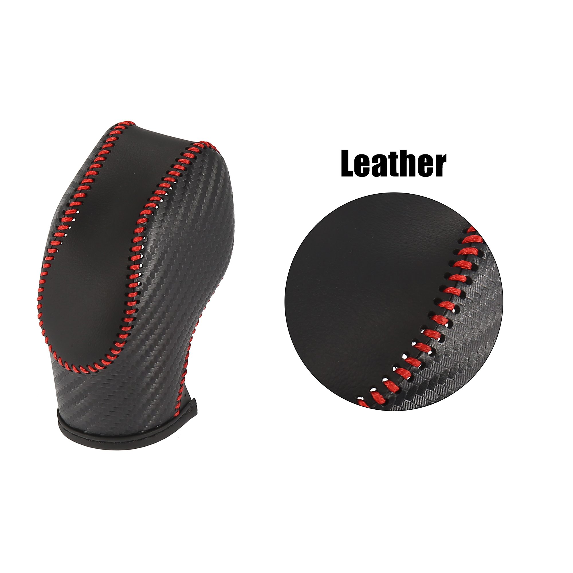 Unique Bargains Car Faux Leather Gear Shift Knob Cover for Ford Focus Escape Fusion Red