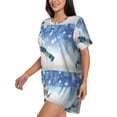 thumbnail image 2 of Goofa Christmas Snowman In The Snow for Womens Cotton 2 Piece Pajamas Set Classic Short Sleeve Pjs Set Soft Button Down Sleepwear Loungewear-XX-Large, 2 of 7