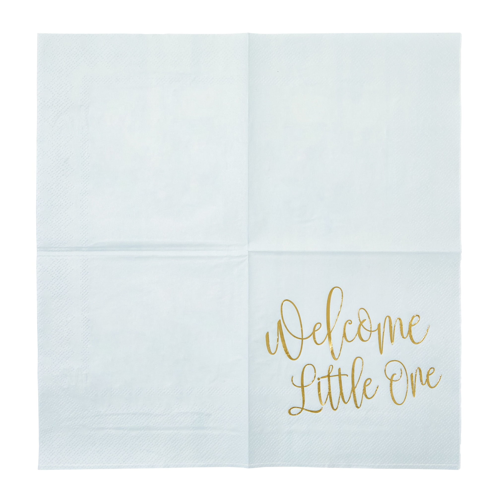 50 Pack Light Blue Baby Shower Cocktail Napkins for Boy Gold Foil