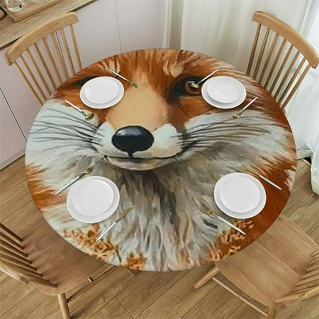 

Patifu Fox Flowers Banner Round Tablecloth Stain-Resistant and Washable Tablecloth Ideal for Indoor and Outdoor Use Restaurants Weddings Parties Home Kitchen Holiday Dinner Decor