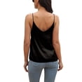 thumbnail image 4 of Liacowi Womens Silk Satin Camisole Cami Plain Strappy Vest Top T-Shirt V-Neck Spaghetti Strap Blouse Tank Shirt, 4 of 6