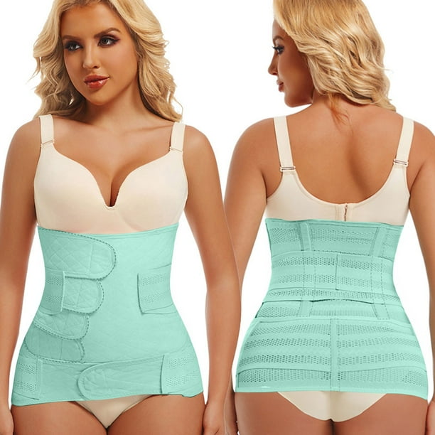 Conjunto de dos piezas para mujer, moldeador y reductor de cintura posparto con correa de cintura y conjunto moldeador corporal, correa de cintura de poliéster.