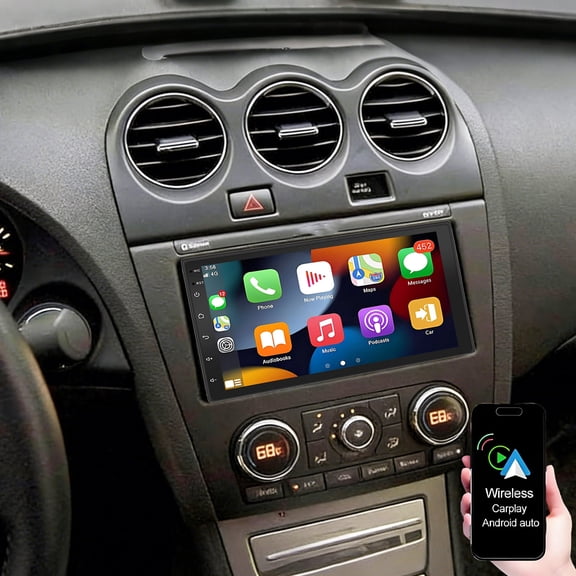 Eforcase Car Radio Stereo for Nissan Altima 2007-2012, 7" Touch Screen Head Unit with Wireless CarPlay/Android Auto/GPS Navigation/WiFi/Bluetooth/FM/RDS/HD Backup Camera