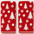 thumbnail image 1 of wonima44 Peryiter 2 Pcs Christmas Hand Towels Red Christmas Tree Towels for Bathroom 100% Cotton Highly Absorbent Soft Decorative Kitchen Washcloths for Holiday Xmas Gift Bath Home Decor, 29 x 13 Inch, 1 of 1
