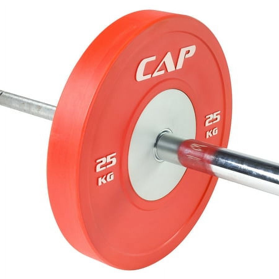 CAP 2" Olympic Competition Rubber Bumper Weight Plate with Steel Hub, 25 KG (55 lbs) Single