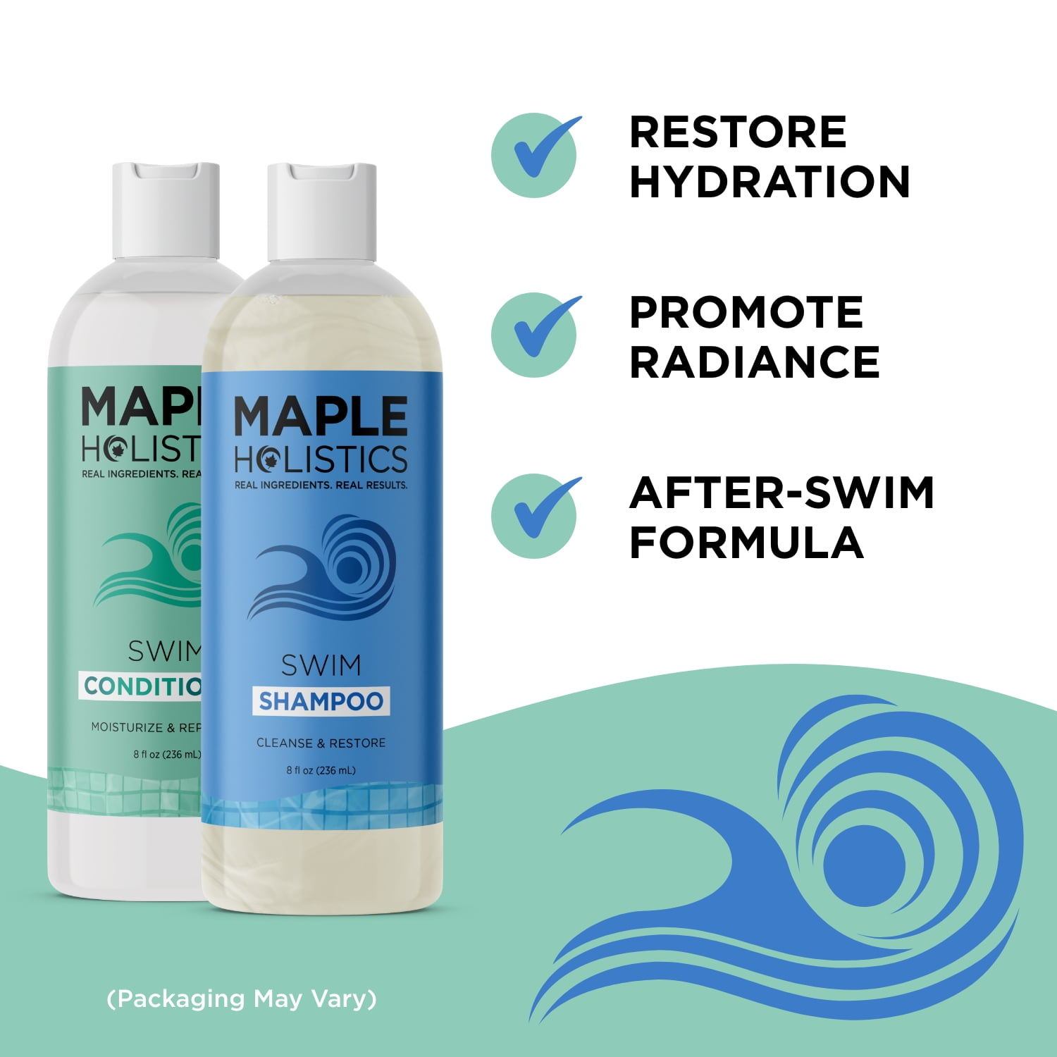 After Swim Shampoo and Conditioner Set - Chlorine Shampoo and Conditioner for Swimmers with Tea Tree and Rosemary Oil - Clarifying Shampoo for Hard Water Chlorine and Saltwater with Replenishing Oils