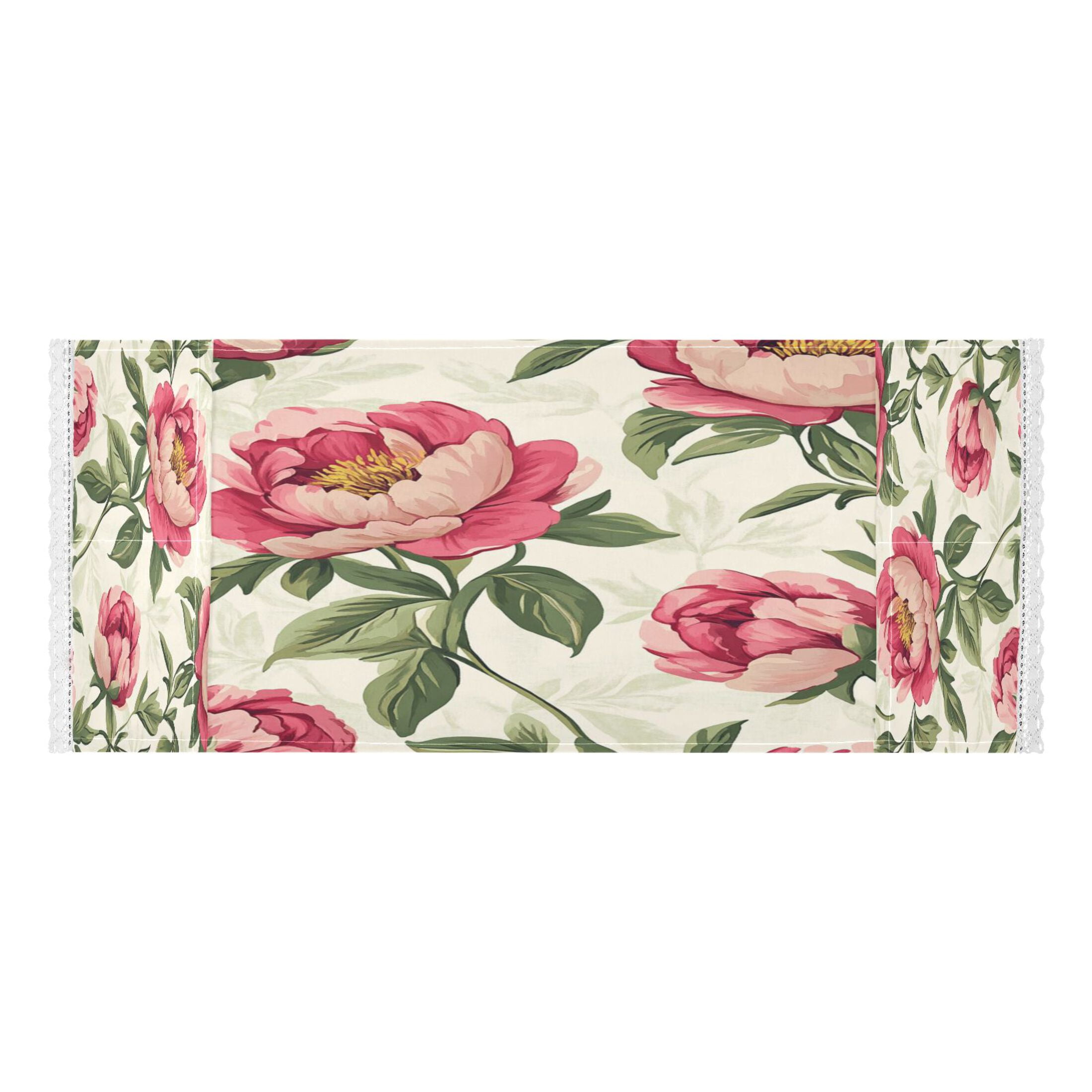Nostalgic Peonies PatternWasher and Dryer Covers Dust-Proof and Oil Resistant Fridge Cover with 4 Storage Pockets Washing Machine Top Cover for Laundry Kitchen Home 51.2 x 22 In