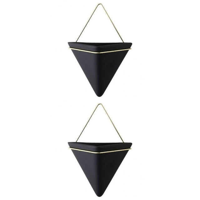 DOLITY Pot Mural Triangulaire Géométrique - 2 Pcs m, multi 2 Pcs Noir P m