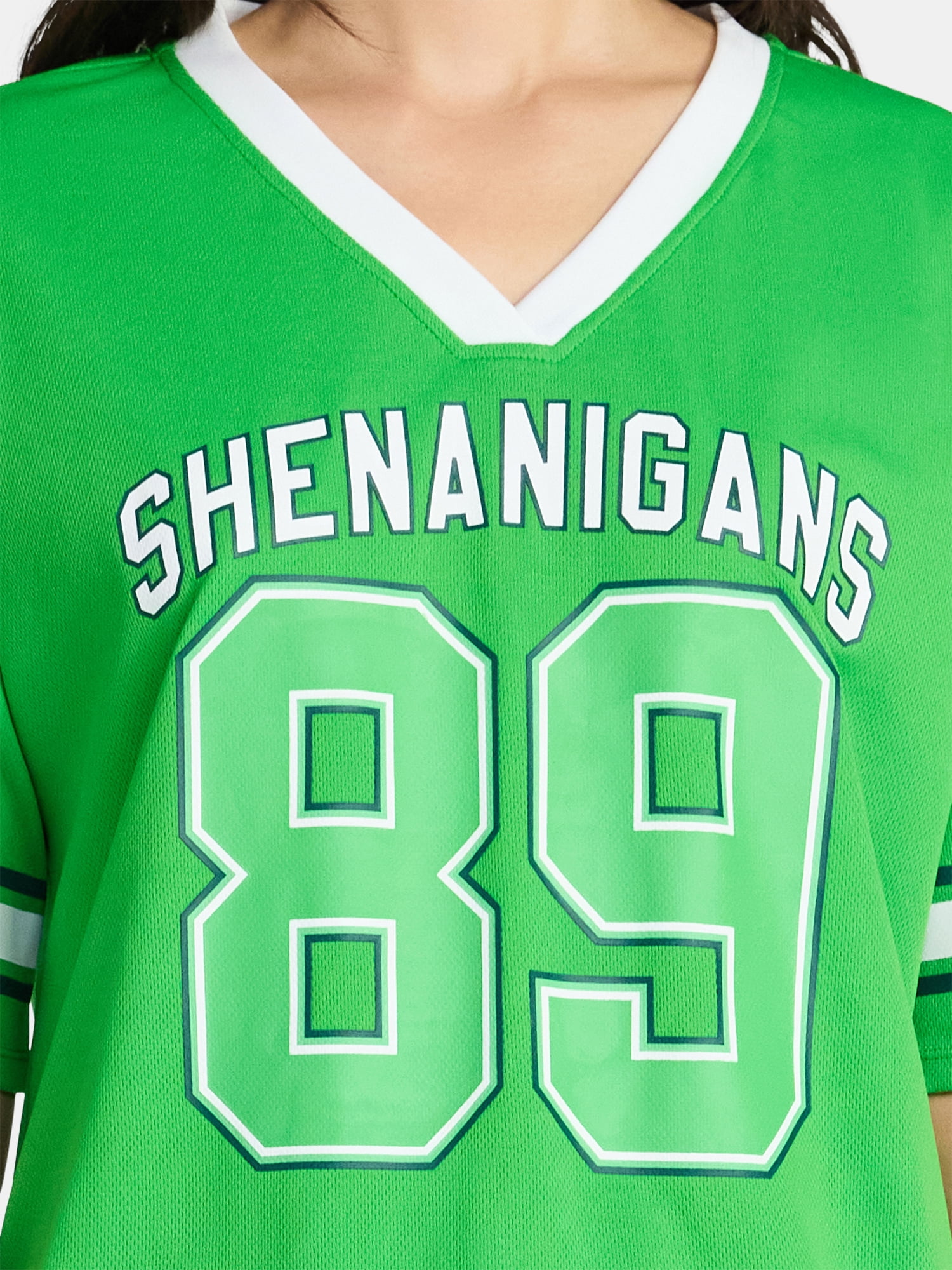 Saint Patrick's Day Women's Shenanigans Jersey with Short Sleeves from Holiday Time, Sizes XXS-XXL