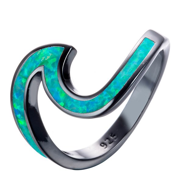 Wave Ring Creative Glittering Jewelry Ring Charm Ring Fashion Ring for Ladies