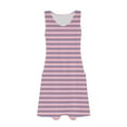 thumbnail image 4 of Trendy SMihono Womens Striped Summer Dresses Trendy V Neck Sleeveless Sun Dresses Boho Tank Dress Casual Loose Fit Beach Dress with Pockets Pink L, 4 of 6
