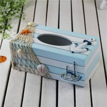 FOMIYES Mediterranean Tissue Box for Home Storage Use Multi Color Classic Pattern Plastic 1PC