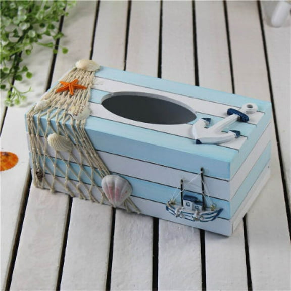 FOMIYES Mediterranean Tissue Box for Home Storage Use Multi Color Classic Pattern Plastic 1PC