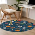 thumbnail image 4 of Navy Blue Sports Round Area Rug 3.3Ft Washable Circle Rugs for Dining Room Table, Football Basketball Rugby Baseball Non-Slip Carpet Floor Mats Indoor Outdoor Carpet Runner Aesthetic Home Decor, 4 of 8