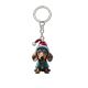 thumbnail image 1 of Llavero Navidado de Dachshund con sombrero - Regalo acrílico para adornos de perro y detalles de calcetín navideños, 1 of 1