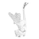thumbnail image 4 of Soporte para cuchara de café Elegante en forma de cisne Aleación Espejo Polaco Detalles ricos Soporte para agitadores de café para fiesta Café Oficina Soporte blanco plateado con cuchara, 4 of 5