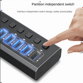 thumbnail image 4 of Powered USB 3.0 Hub ,7 Port USB Hub,USB Extension Data Splitter & Power Hub,For Laptop and Printer US Plug,1 x USB Hub,Black, 4 of 7