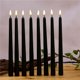 thumbnail image 3 of Velas Cónicas Negras Sin Llama de 12 Piezas Que Parpadean Con Temporizador Remoto de 10 Teclas, Velas LED Con Pilas para Ventanas, 3 of 10